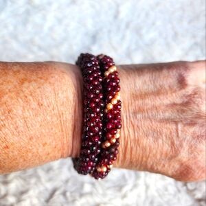 Vintage Garnet bead‎ bangles